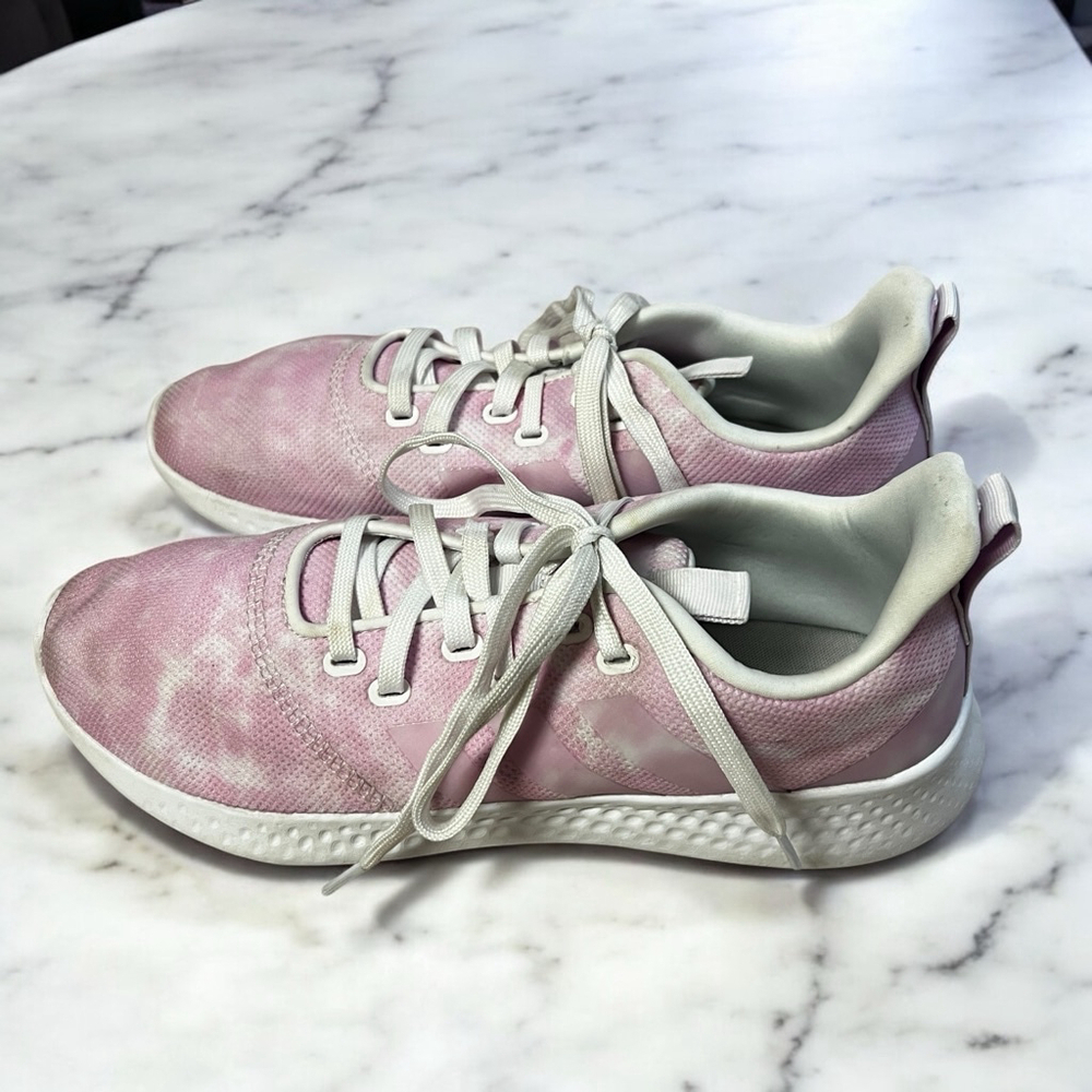 Adidas Cloudfoam Super Womens Sneakers Pink White Sz 9.5 Comfortable Lightweight - Picture 8 of 14